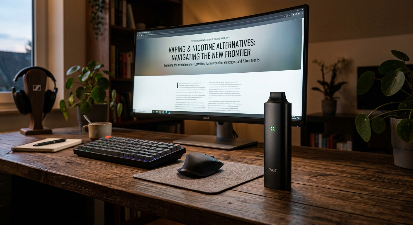 Disposable vape packaging showing ingredients list and non-nicotine alternative labels